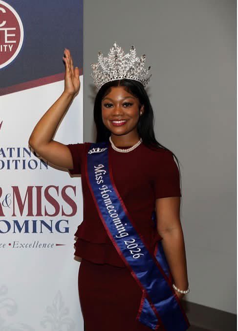 WAPerryMS's tweet photo. 👑💙 From a Perry Eagle to SCSU Homecoming Queen! Congratulations to our former W. A. Perry Middle School student, Ms. Zenya Gantt on being crowned South Carolina State University’s 2026 Miss Homecoming Even in middle school, she was a leader who inspired those around her. Watching her continue to shine and represent with excellence fills our hearts with pride. Your Perry family is cheering you on ….keep soaring, Queen! 🦅✨#PerryProud #ForeverAnEagle #SCState #MissHomecoming2026 #RiseTogetherSoarForever