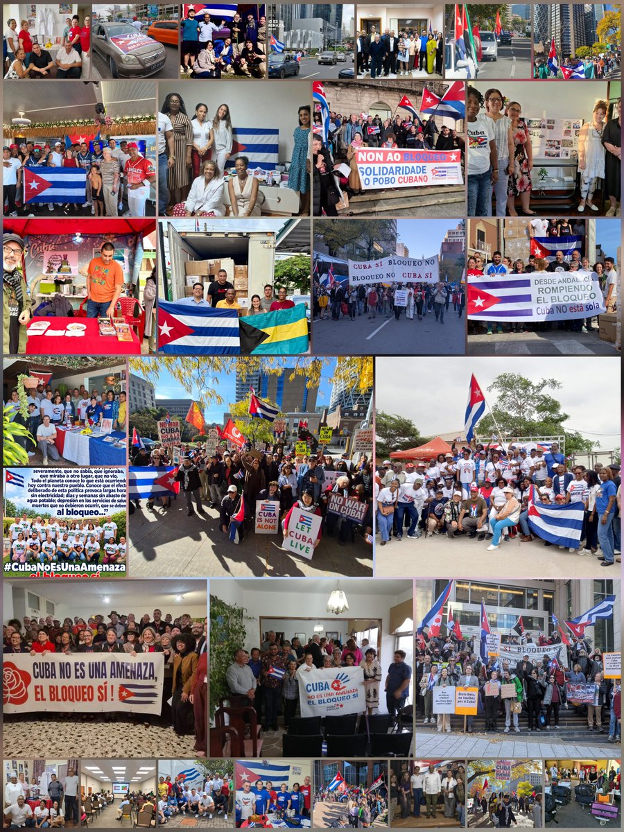 NacionyEmig's tweet photo. Este fin de semana, más de 20 ciudades del mundo fueron testigos de otra Jornada Internacional vs Bloqueo.

Una vez más, el apoyo de nuestros connacionales y amigos solidarios a #Cuba se hizo sentir con fuerza, dejando claro que #CubaNoEsUnaAmenaza, el bloqueo sí.

#JuntosXCuba https://t.co/IMPQ5cXZIi