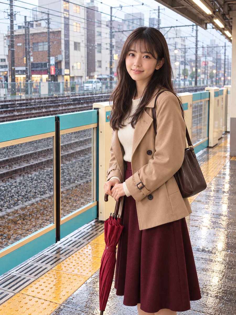 Toshi_Mina_LAB's tweet photo. おはミナ〜☔️✨
しとしと雨の火曜日は
赤い傘と一緒に出勤♪

秋色コーデに着替えたら
気持ちもお仕事モードへ🍂

電車を待つ間は
ちょっとひと息😊
雨の日は慌てず
足元に気をつけてね🌸

今日も一緒に
いってきまーす♪

#おはミナ
#火曜日
#雨の日の通勤 https://t.co/wZyMad18Vi