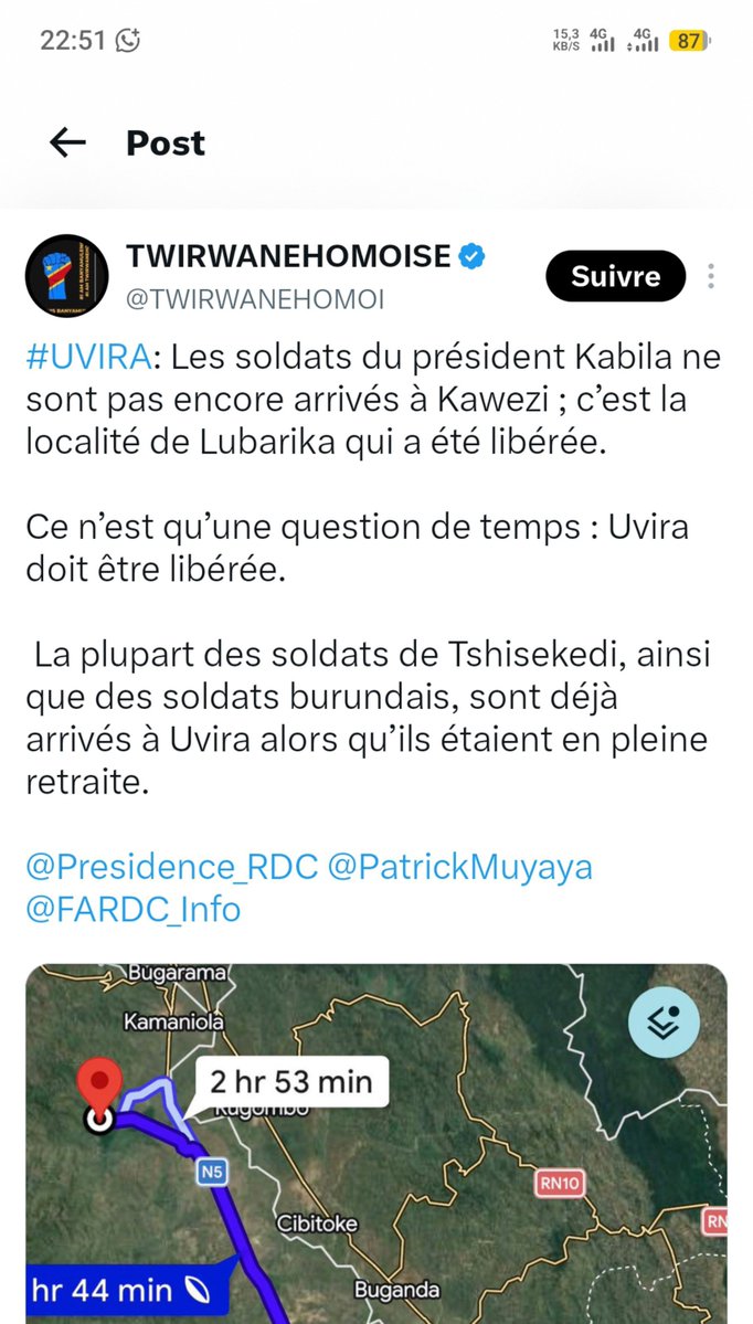florymwanim87's tweet photo. Cet Imbécile Rwandais a supprimé son tweet où il annonçait la prise de #Kawezi par les terroristes et maintenant il nie que leurs soldats ne sont pas à #Kawezi.UN CON
@TWIRWANEHOMOI https://t.co/zmD461i1QK