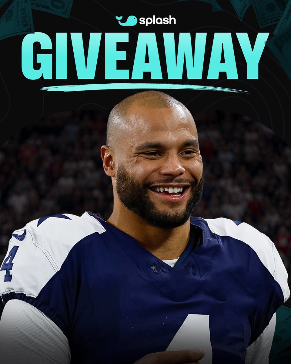 splashgameday's tweet photo. 💵 $500 QP Voucher Giveaway! 🏈

If Dak throws multiple TDs today we'll split $500 in QP Vouchers between 5 people who correctly predict the winner and score of tonight's game 🤝

To enter ⬇️

1. Follow @splashsports & @splashgameday ☑️
2. Like & repost this post 🩵
3. Comment your winner prediction 💬