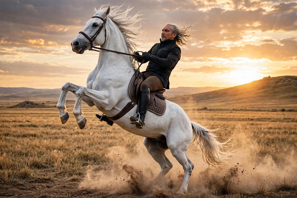 TengriArts's tweet photo. @muammaTrk A horse is not a mount. It's the Turk's wing.

From the steppe to the modern arena, the spirit is unchanged: Reins in hand, eyes on the horizon.

We never forgot. When the horse rears, history rises. https://t.co/MelZIFEdDf