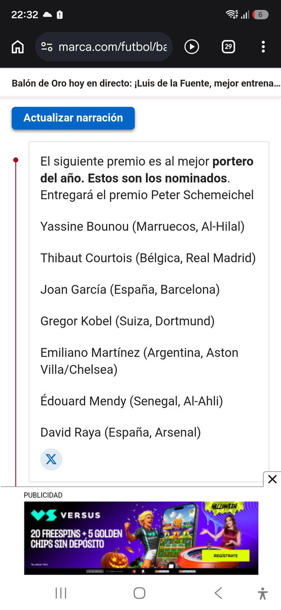 isterisco1's tweet photo. @UrtziGJ Como le jode!!! No lo ponían ni en la lista de nominados, ehh @marca https://t.co/0LG11fVqr2