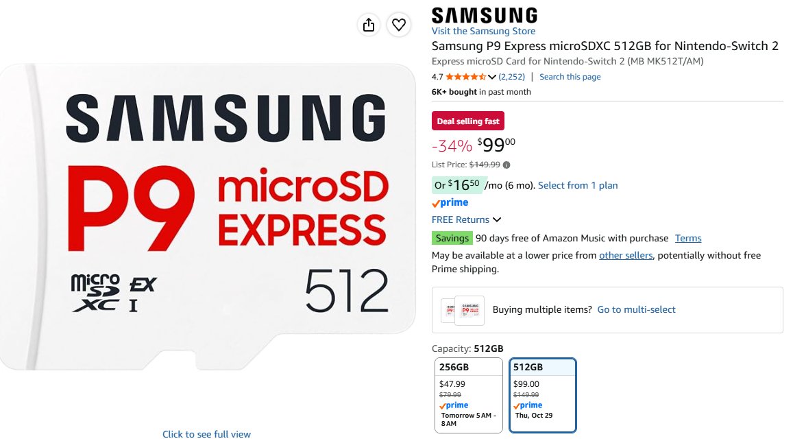 HandheldDeals's tweet photo. Samsung P9 Express microSD Express Card 512GB

$99 (Save $50.99)

https://t.co/4CrHHwo0c5

#aff https://t.co/0WZFo4ATqT