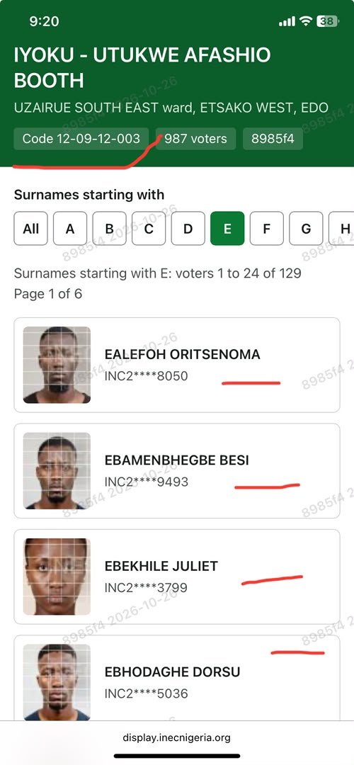 SuleDeco's tweet photo. Dear @inecnigeria  can you explain why you have AI Generated images on the INEC Register in polling units in Ward 11, Etsako West LG, Edo State. 

We want explanation.

Who infused AI generated images in the register?

who did the capturing?

Who collected their pvcs if they have been collected?

We want answers!!!!!

@PeterObi @AishaYesufu @mrUmanu_Elijah @ARISEtv @channelstv @CNN @BBCWorld @AmnestyNigeria @YIAGA @ace_democracy
