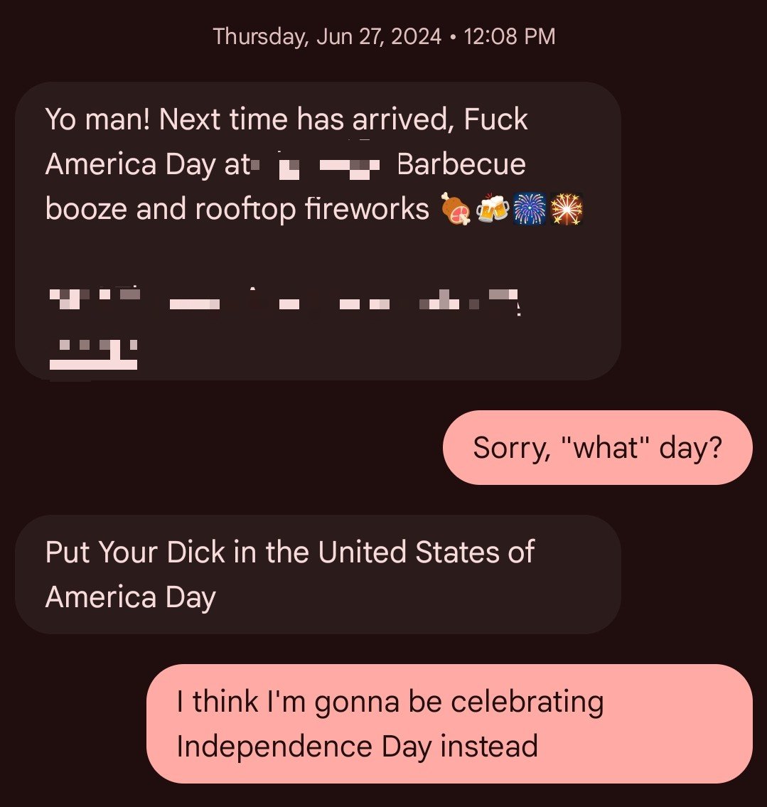 Kriptini's tweet photo. @mrgirlreturns Reminds me of a 4th of July party invite I received from a friend a couple of years ago. https://t.co/KIrFY6pqif