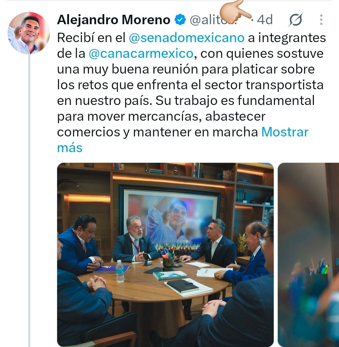 catrina_nortena's tweet photo. 🚨 Vaya, vaya

Hace solamente 4 días el Dictador del PRI @alitomorenoc se reunió en su oficina con los líderes transportistas de la @canacarmexico y hoy resulta que empiezan los bloqueos carreteros en más de 19 estados porque no quieren pagar sus impuestos como Salinas Pliego.

En la política NO HAY CASUALIDADES...