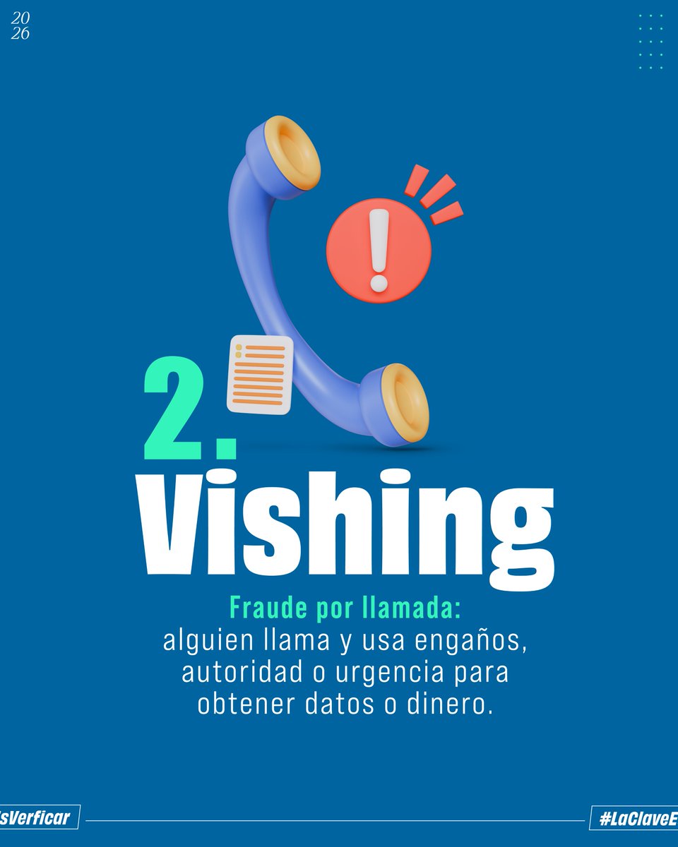 ETB's tweet photo. Smishing, vishing, spoofing y wangiri son modalidades distintas, pero todas buscan que actúes antes de verificar. Conoce cómo funciona cada una en el micrositio de @CRCCol 

👉 https://t.co/mmc14CAykc   #LaClaveEsVerificar https://t.co/gRkDVvCV9c