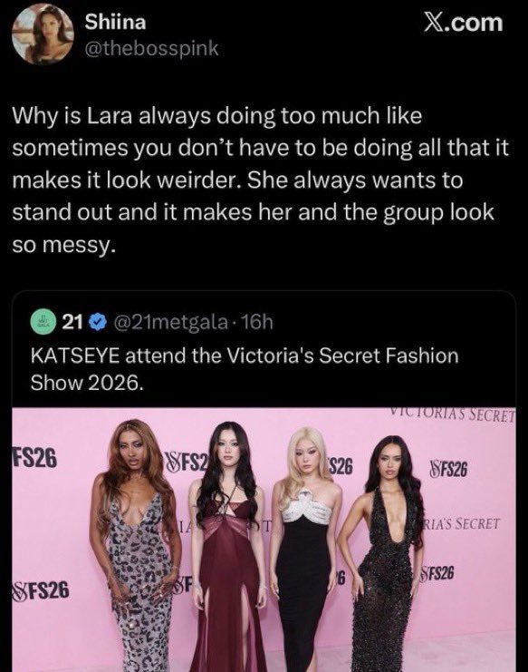 addictedlara's tweet photo. blaming us for the “normalization” of lara’s hate is so fucking stupid and tone deaf. you want us to ignore the racism and misogyny she faces simply for existing? she’s done nothing to deserve this treatment yet people keep dismissing and perpetuating it instead of holding people accountable. y’all never take it seriously when it’s directed at south asians because you dgaf
