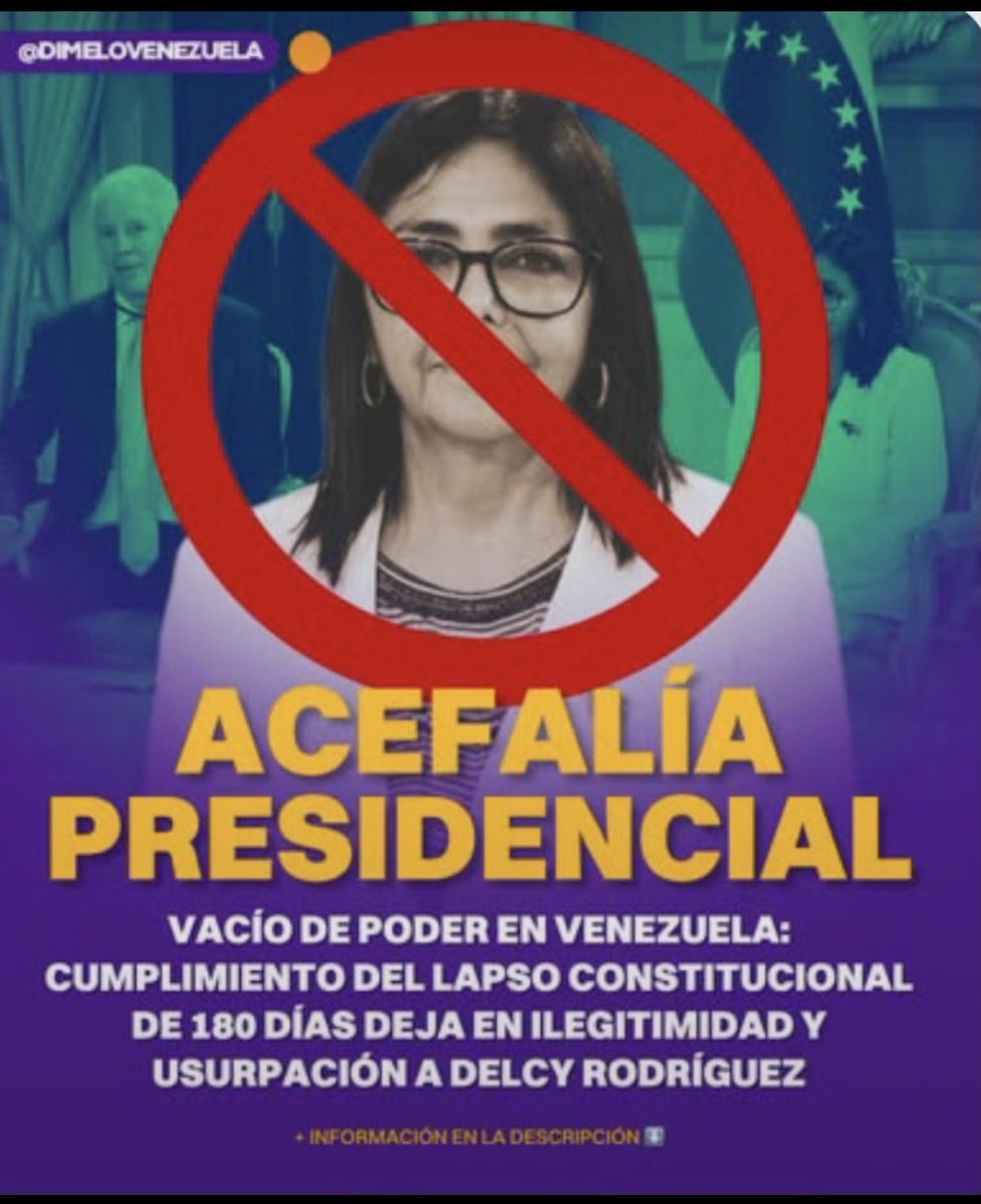 Carmenj8787's tweet photo. 🆘DON NADIE, DE RENUNCIAR, nadie la ha elegido para nada; sus únicos méritos son haber sido partícipe del robo electoral del 28J y haber entregado en un contrato ilegal a EEUU 65 mil mill de BP. La criminal @delcyrodriguezv debe ser detenida y enjuiciada por fraude y saqueo 🆘 https://t.co/obrALfNV7T