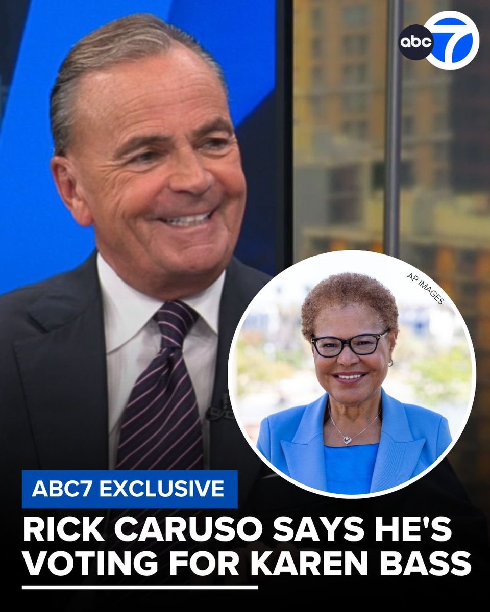 abc7JoshHaskell's tweet photo. #BREAKING @RickCarusoLA tells me he’s voting for @KarenBassLA in the LA Mayors race. https://t.co/vGbGbhe9ba