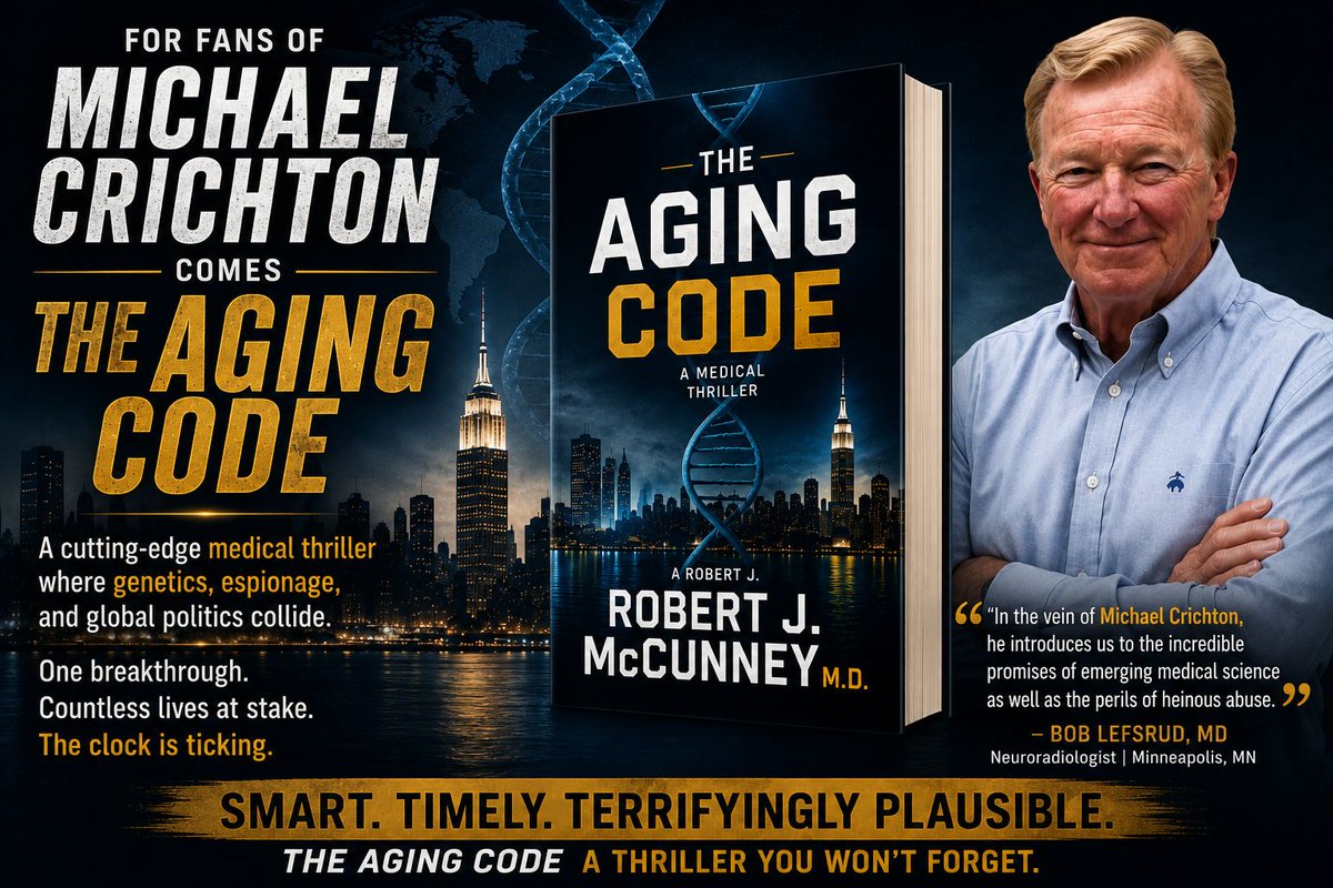 IAN_AuthorPromo's tweet photo. Science offers the promise of a longer life. But what happens when the same technology is used as a weapon? Discover The Aging Code today. #TheAgingCode #ScienceThriller #MustReadBooks #BookTwitter #MedicalThriller https://t.co/jmntCuHccE https://t.co/8NvCi1GYiF