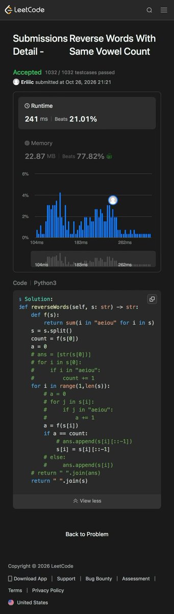 doctorzlai's tweet photo. Day 624 - Leetcoding with Kids - 3775. Reverse Words With Same Vowel Count
带娃刷题第624天 反转相同元音的单词
#leetcode #tutorial #daily #learning #python #programming #力扣 #编程 #计算机 #学习 #coding #算法 #数据结构 #math #数学 https://t.co/Nfol9Kx719