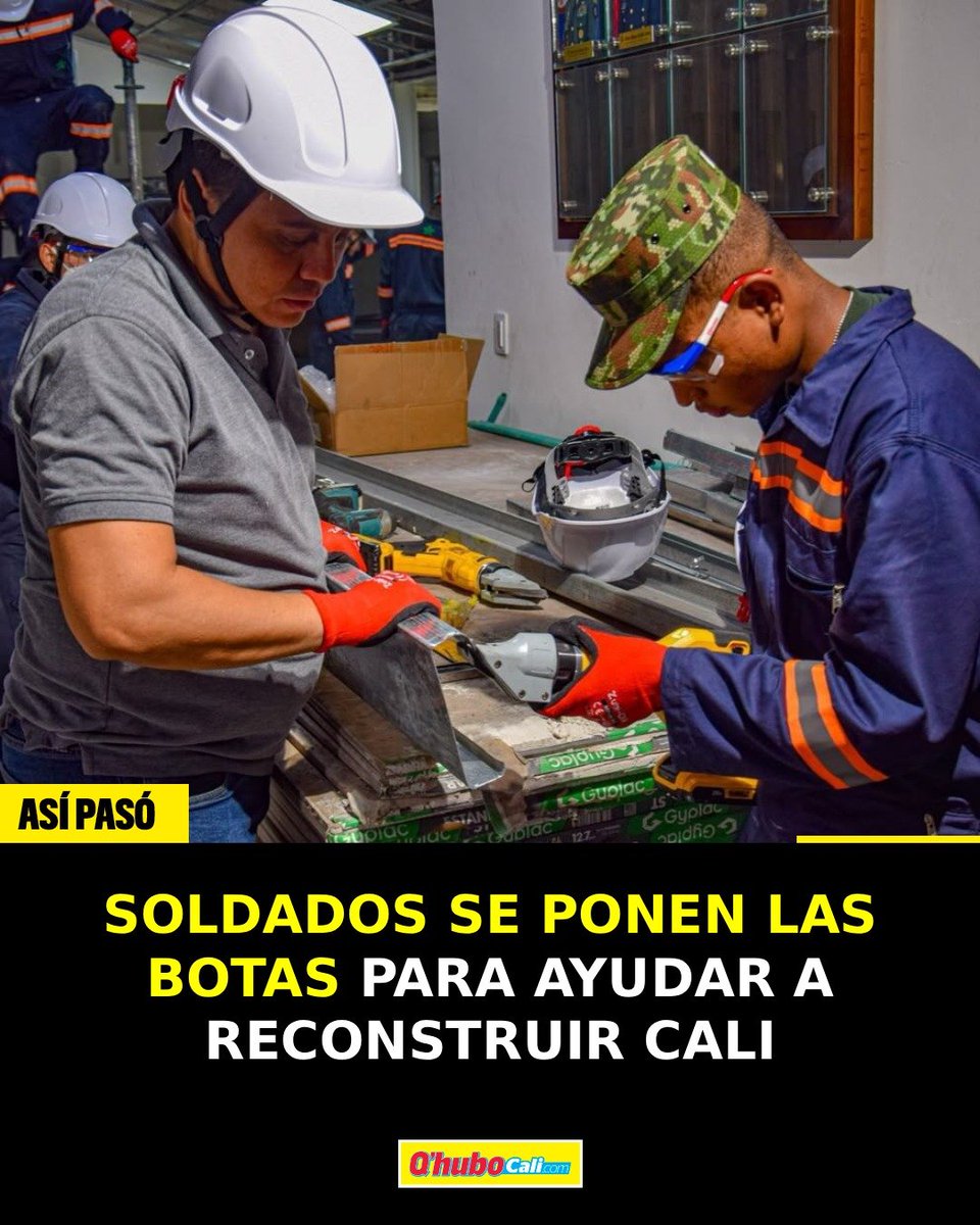 QhuboCali's tweet photo. 🇨🇴💪 ¡A reconstruir Cali! Soldados del Ejército y jóvenes de la Fundación Ser para Ser se capacitan en construcción, enchape y pintura para apoyar la recuperación de colegios y comunidades golpeadas por el terremoto del 10 de agosto.

📲 Más en https://t.co/4HTxmr8lwX

#Cali https://t.co/QnGxIIXMak