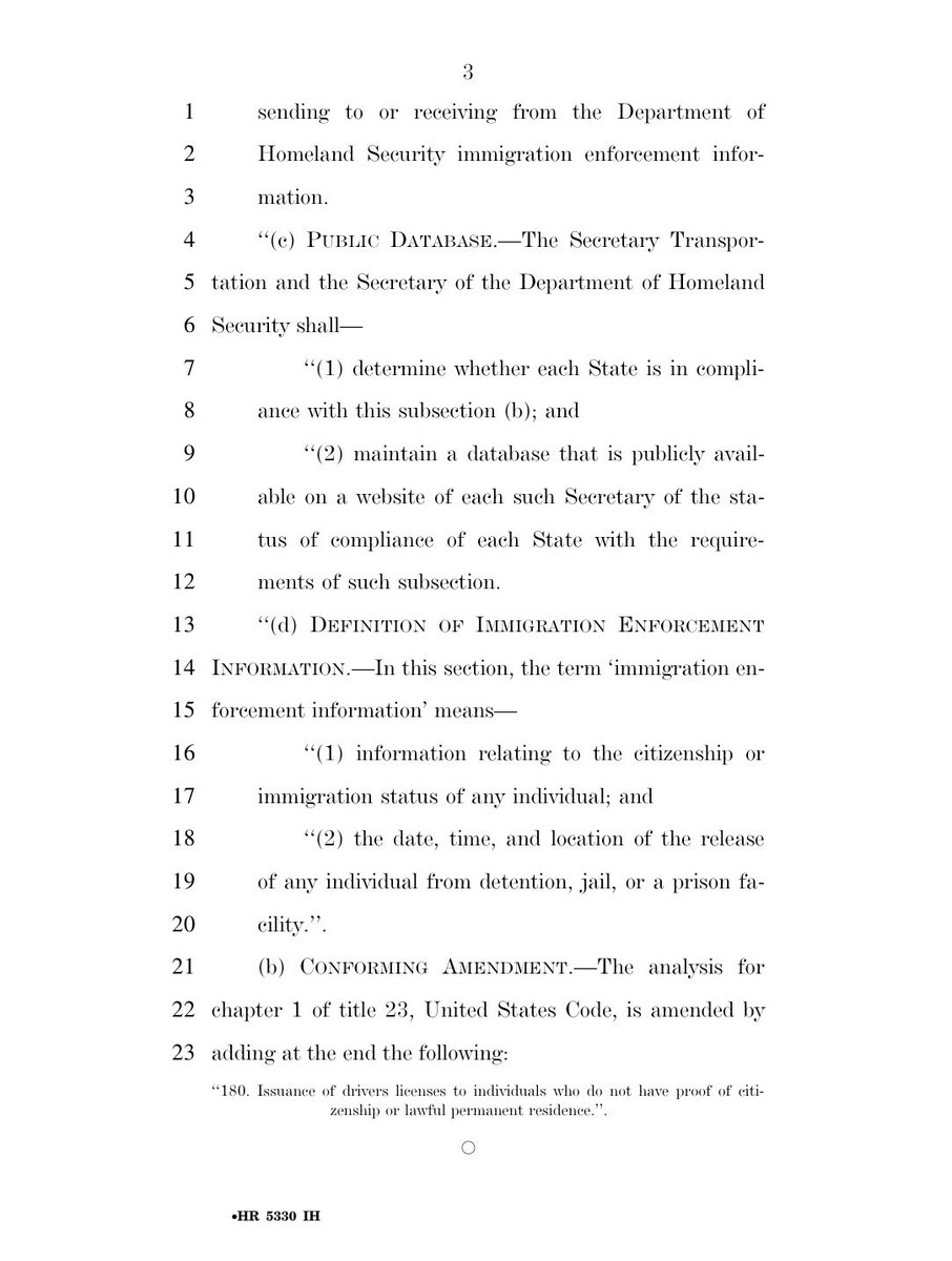 A scanned page from a printed legislative document, showing numbered lines of legal text and a small footer.