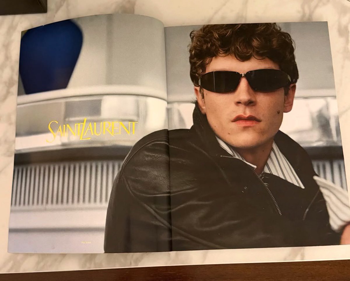 connorstupdates's tweet photo. Connor Storrie’s Saint Laurent campaign is featured in the winter issue of Harper’s Bazaar France Homme! https://t.co/zvTBjdTSh8
