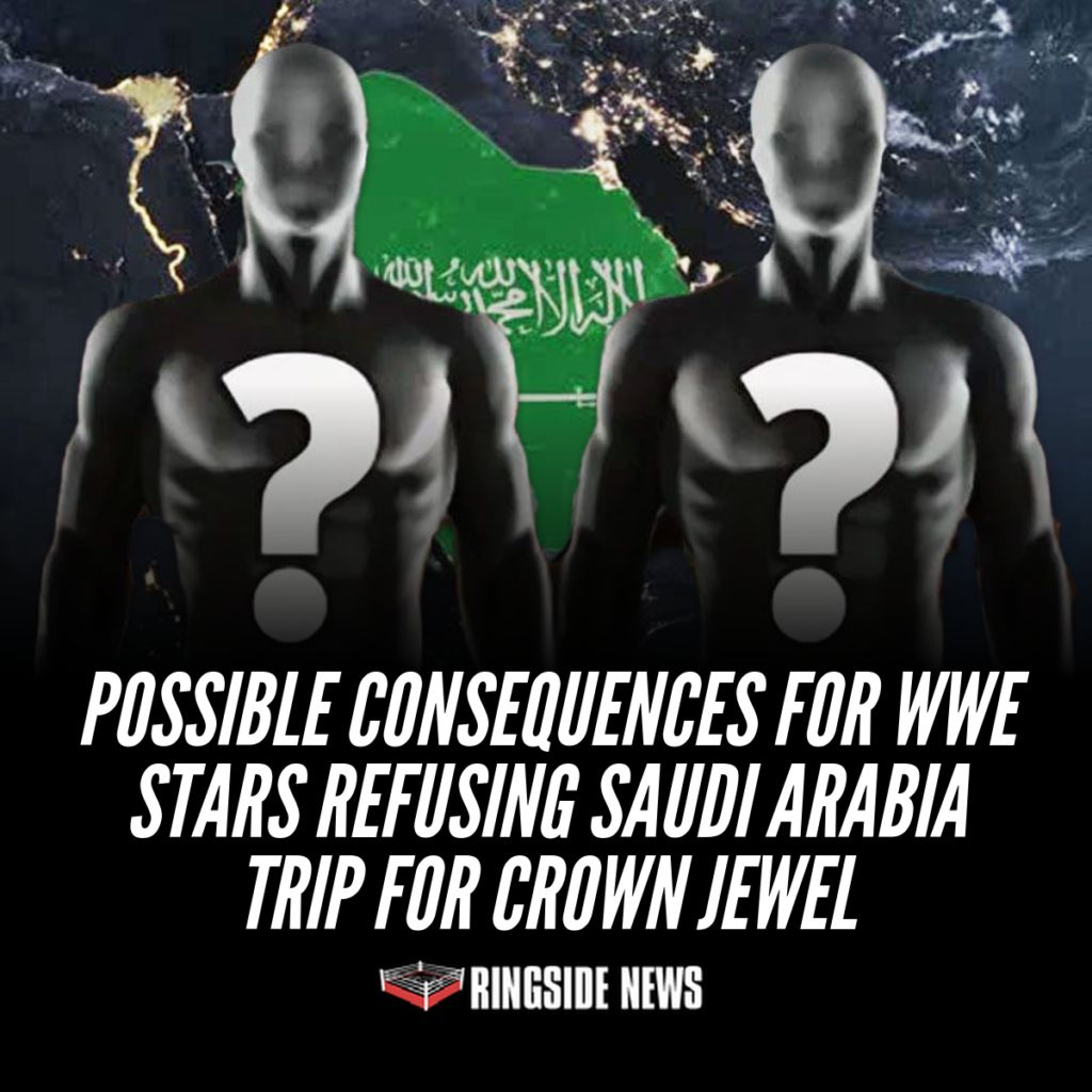 ringsidenews_'s tweet photo. Possible Consequences for WWE Stars Refusing Saudi Arabia Trip for Crown Jewel https://t.co/pwUkLeknFY https://t.co/uIwnpRstfD