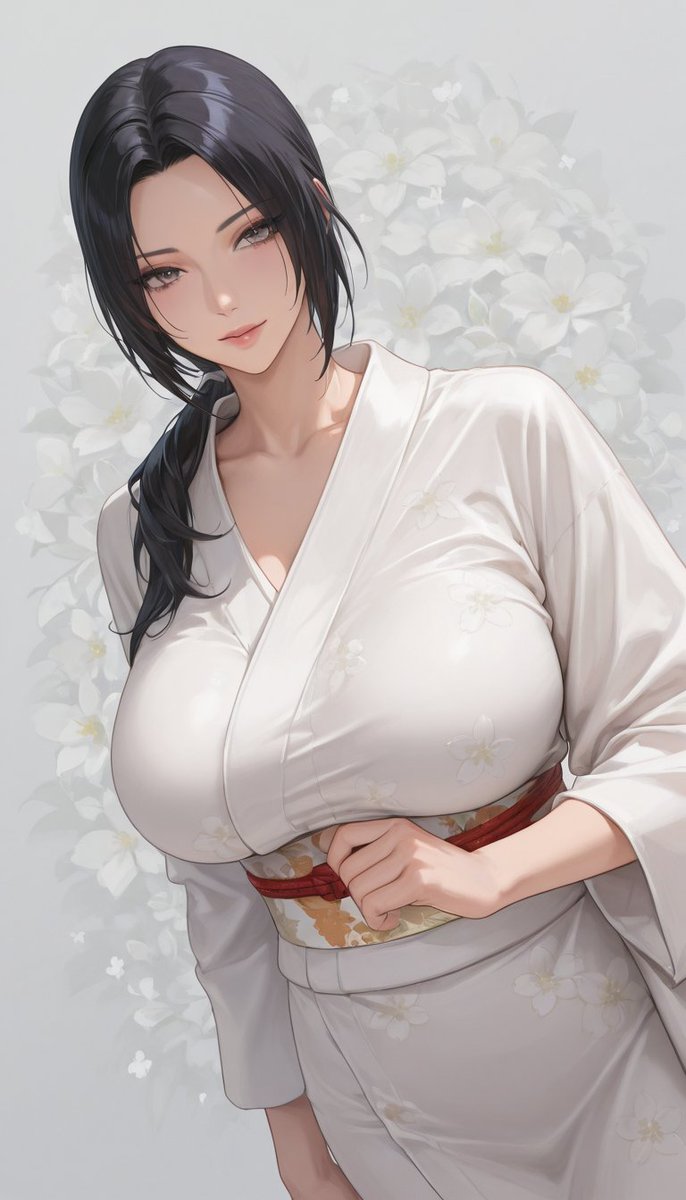 dodorianjp's tweet photo. white kimono and flower background https://t.co/GEnIaNtasL