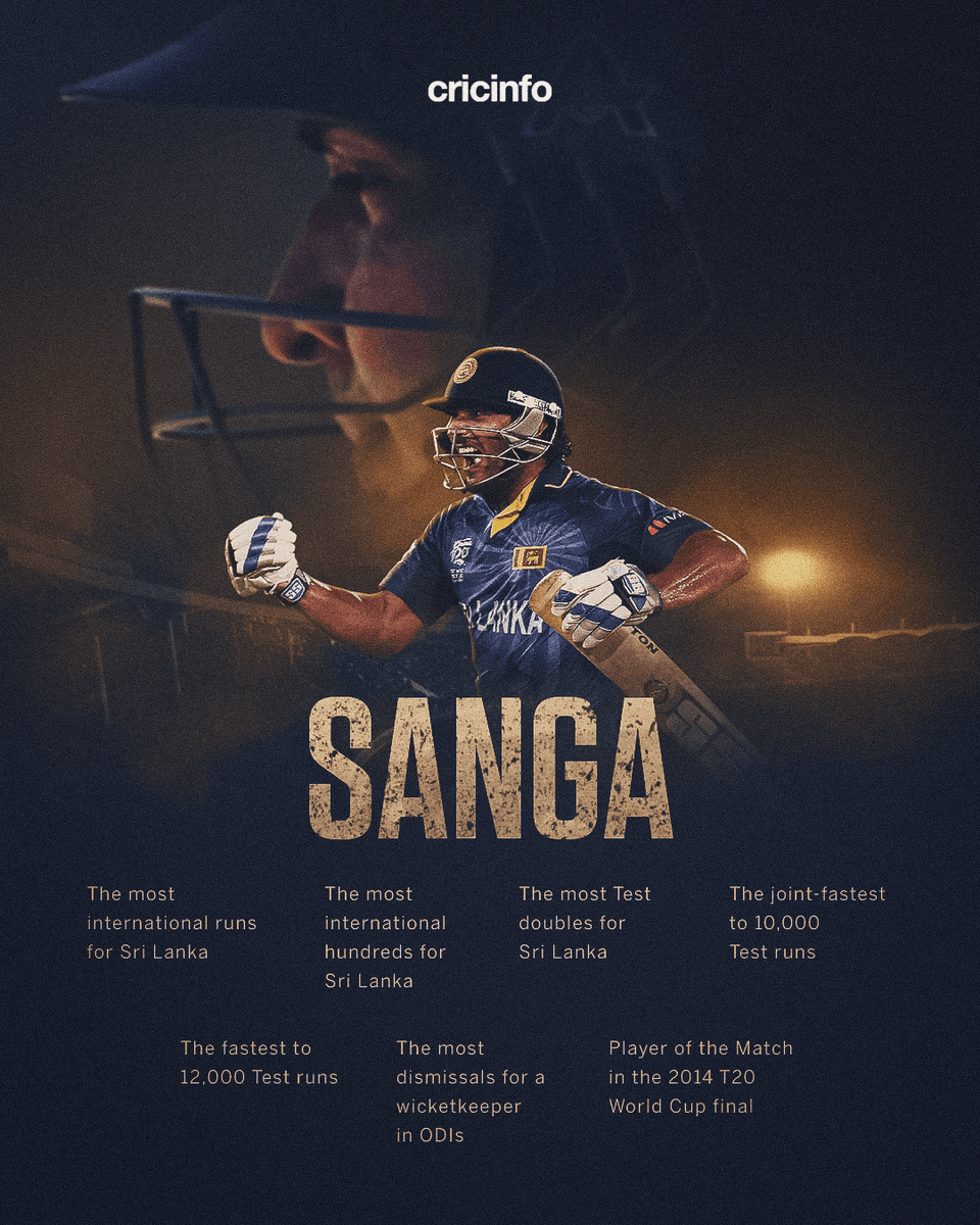 cricinfo's tweet photo. One of Sri Lanka's greatest and a legend of the game ✨

Happy birthday, Kumar Sangakkara 🎉 https://t.co/RrkQPcgRKP