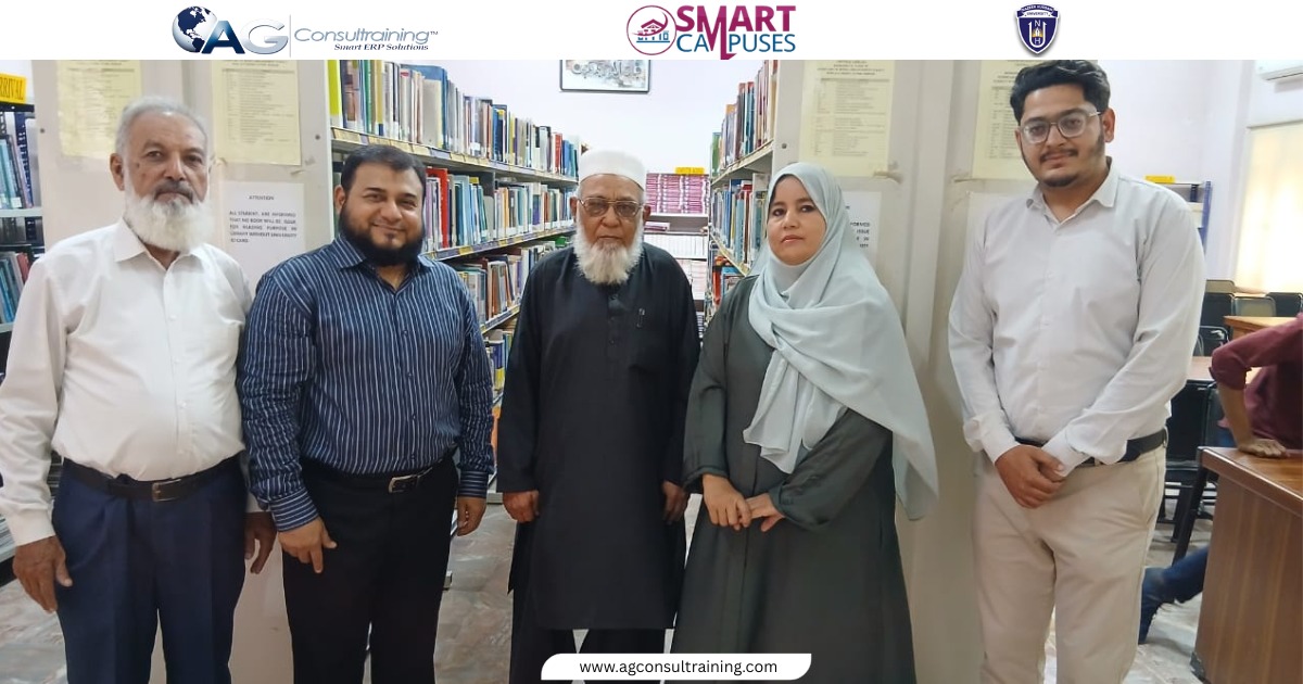 AGCONSULTRAINER's tweet photo. 🎓 Another Milestone Achieved! 🚀
Successfully implemented the Library Management System in alignment with HEC standards and QEC requirements, advancing smarter university management.
#AGConsultraining #SmartCampuses #LibraryManagement https://t.co/iplJr0P9r8