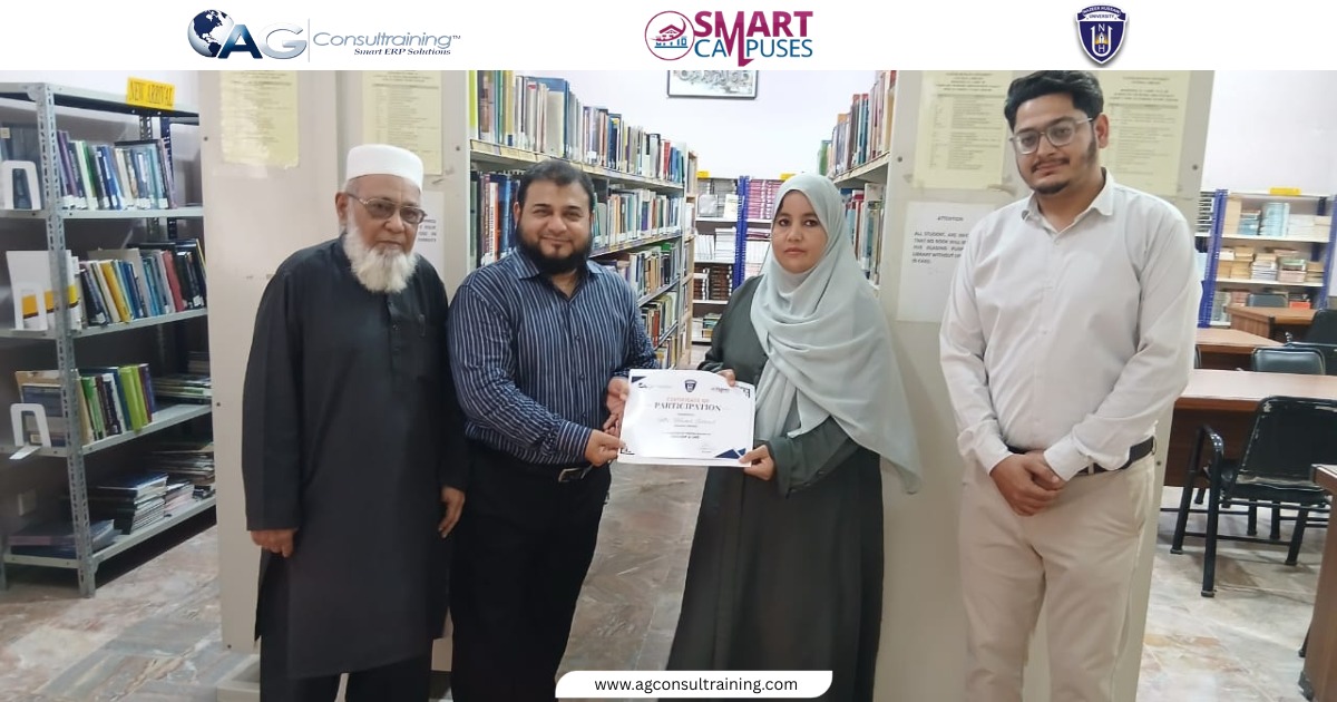 AGCONSULTRAINER's tweet photo. 🎓 Another Milestone Achieved! 🚀
Successfully implemented the Library Management System in alignment with HEC standards and QEC requirements, advancing smarter university management.
#AGConsultraining #SmartCampuses #LibraryManagement https://t.co/iplJr0P9r8