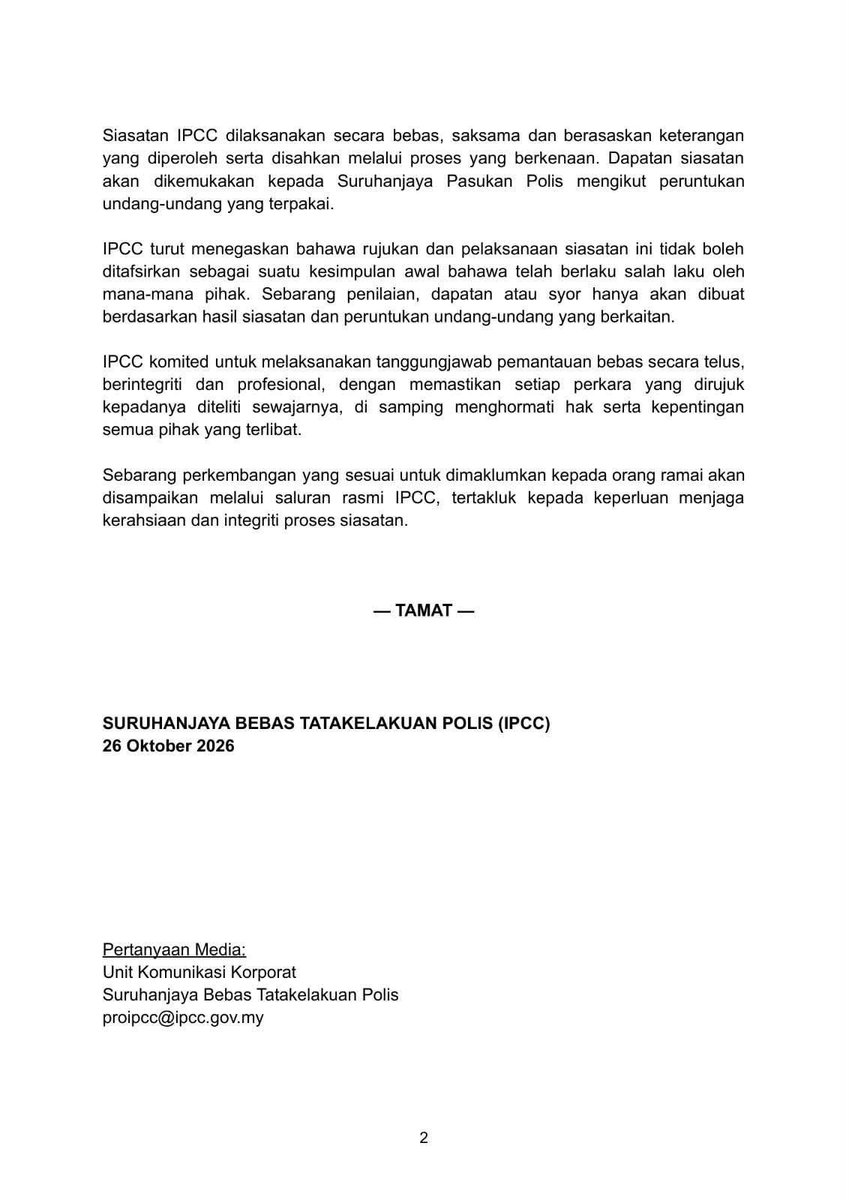 NewsBFM's tweet photo. 🚨TW: Distressing Content

Supporters and family of Noorizwan Zulkefly staged a march from Taman Tugu to Parliament, chanting "Tangkap pembunuh" and demanding justice for his death in custody.

Meanwhile, the IPCC said its investigation into alleged misconduct surrounding the case was ongoing, stressing that no wrongdoing had been established so far.