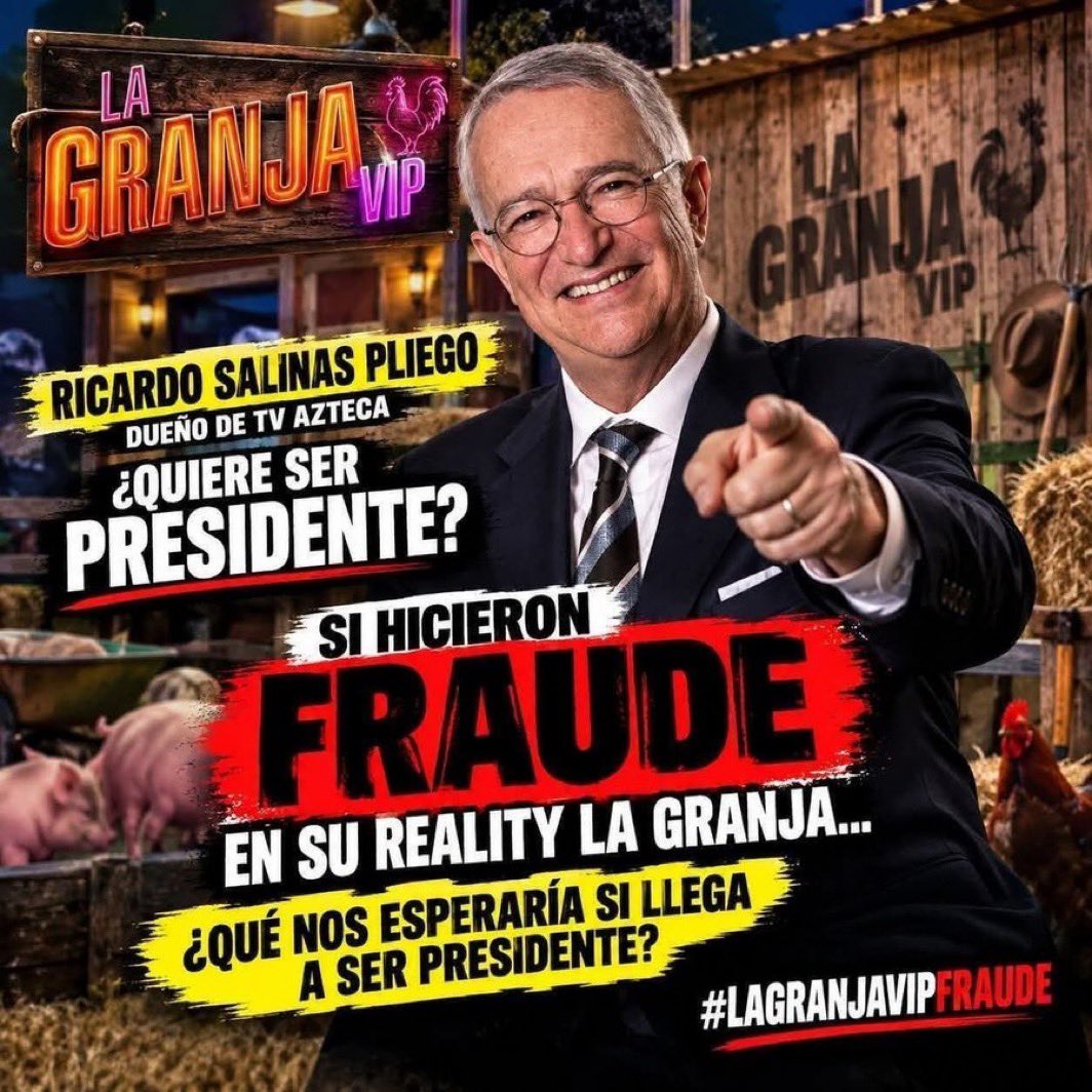 chilis1703's tweet photo. Apaguen la TV vean el programa en telegram TikTok no den raiting es un fraude total y descarado. #LaGranjaFraude 
Sigan la tendencia 
FRAUDE EN LA GRANJA https://t.co/byAFNzemQR