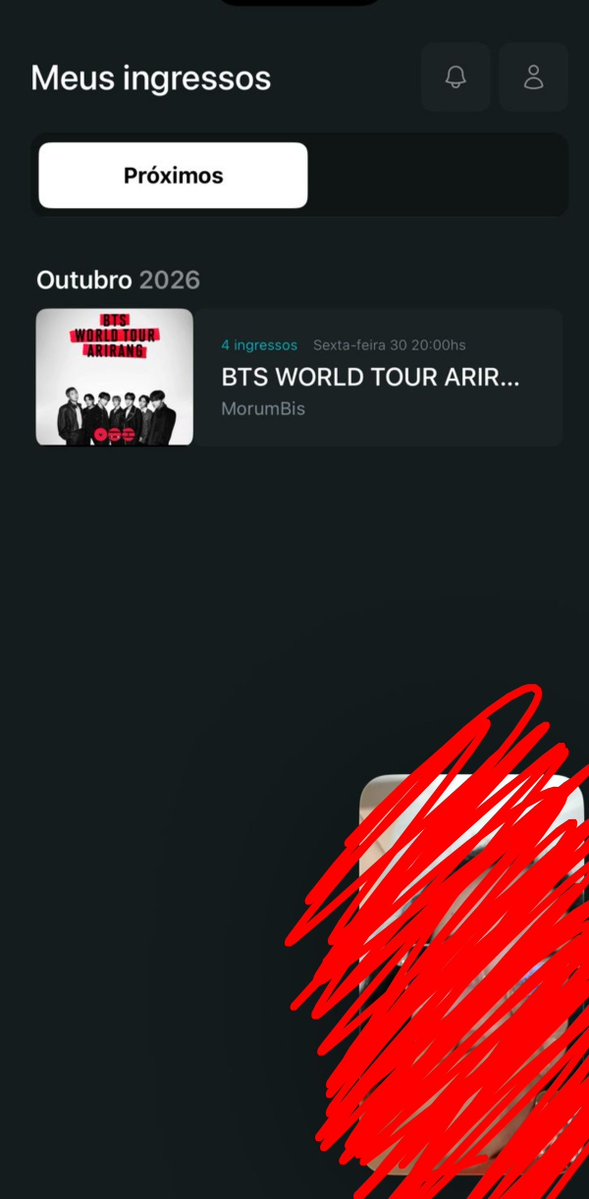 CarolineS2003's tweet photo. VENDO 1 INGRESSO PRO BTS: 1 CADEIRA SUPERIOR INTEIRA

DIA 30/10.

ΜΟΤIVO: O MARIDO DA MINHA PRIMA DESISTIU DE IR 

VALOR: INTEIRA - 1.176,00

(VALOR INTEGRAL PAGO NO INGRESSO)

COMPROVANTE E TROCA PELO QUENTRO

(FOTO QUE COMPRAVA A EXISTÊNCIA DO INGRESSO)

#BTS #BTS_ARIRANG https://t.co/2NU1nxWYve
