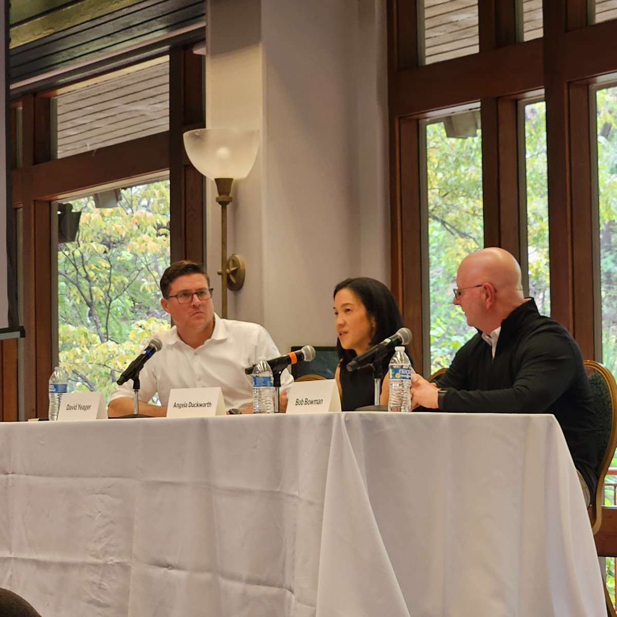 joefav's tweet photo. "The process is more important than the outcome," something I have now heard from Nick Saban &amp; today from Bob Bowman, both coaches who have had great outcomes. Solid panel today with Coach Bowman, Angela Duckworth &amp; David Yeager. https://t.co/v2kIOQDIBT