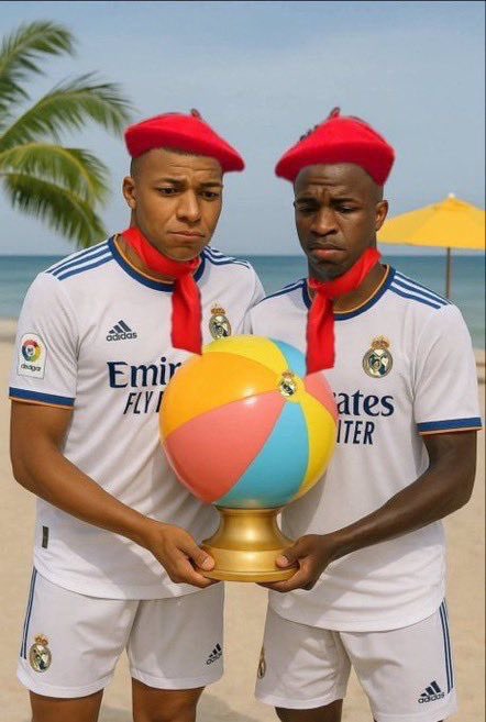 MAGNOFC1's tweet photo. El madrid levanta su veto al Balon de oro para recibir su segundo balón de playa

Primer equipo en la historia en juntar dos en un equipo . Enhorabuena Mbappe y Vini https://t.co/UDJtg0QcyQ