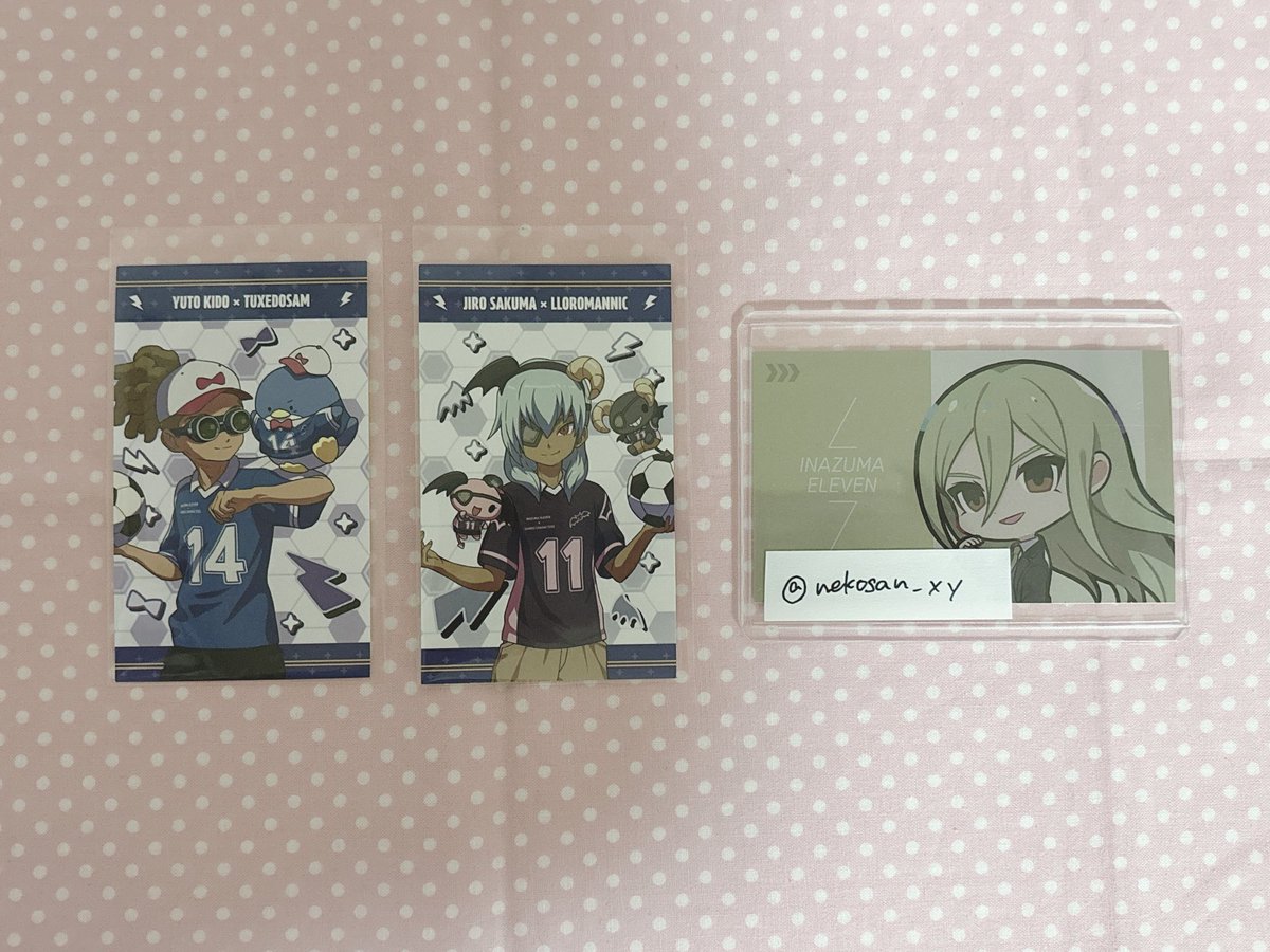 nekosan_xy's tweet photo. ꒰ 交換 買取 ꒱ イナズマイレブン イナイレ サンリオ 特典 イラストカード

譲⤑鬼道 佐久間 or 500円程度(要相談)＋送料
求⤑アフロディ

❁︎郵送希望(ミニレター◎)
❁︎求めは買取もしてます🌷

画像2枚目もご確認ください。
よろしくお願い致します☺︎ https://t.co/pTb9HgIdQO