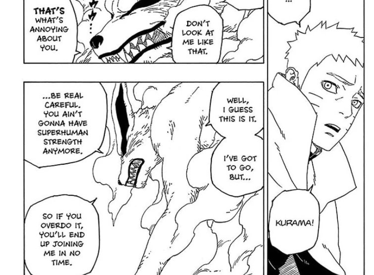 GhostSixPath's tweet photo. Naruto with Kurama is stated to possess superhuman strength, chakra, and regeneration, sensory abilities while Daemon is only stated to potentially possess superhuman strength. He's not even described as a transcendent being like a Ten-Tails Jinchuriki. https://t.co/CjXRXV1BqJ