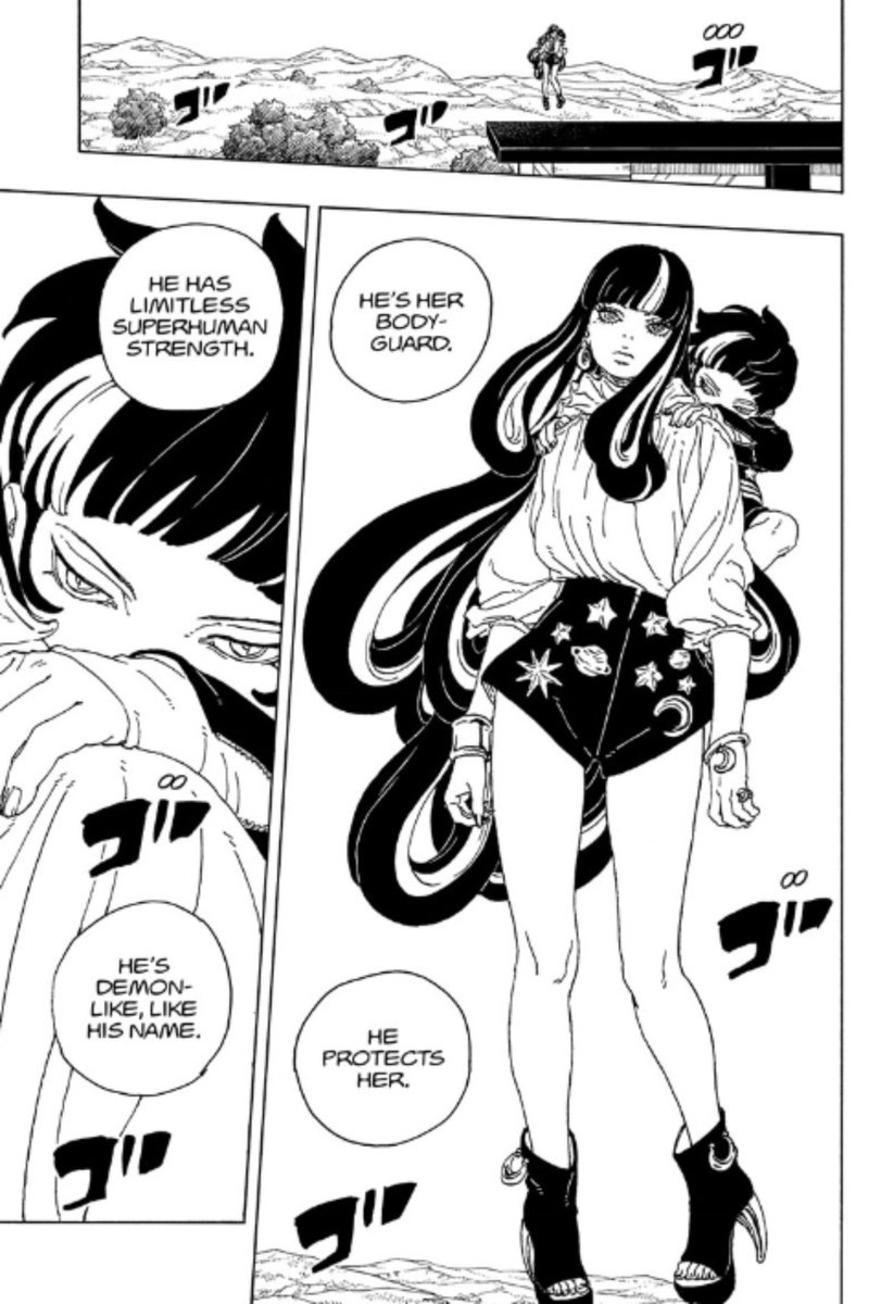 GhostSixPath's tweet photo. Naruto with Kurama is stated to possess superhuman strength, chakra, and regeneration, sensory abilities while Daemon is only stated to potentially possess superhuman strength. He's not even described as a transcendent being like a Ten-Tails Jinchuriki. https://t.co/CjXRXV1BqJ