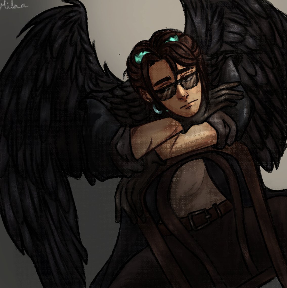 DeWanning's tweet photo. Desde que lo ví volando esperé con ansias el día 26 del inktober que estoy siguiendo pues la temática era cuervo 

#Aldogeofanart  #qsmp2 https://t.co/b37SsdJb2T