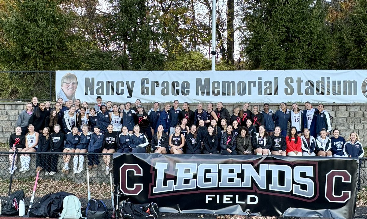 ciacsports's tweet photo. A special Saturday in Canton as the hometown Warriors hosted Avon in field hockey (game ended 0-0 tie)! #ctfh

The stadium was dedicated to the memory, in honor of the contributions, of legendary Canton Field Hockey Coach Nancy Grace, an 8-time state champion. Back in the day, visiting teams were greeted with "Welcome to Graceland" spray painted on the side of the hill that overlooked the grass field.

The upper field as the Canton Middle/High School was named in honor of Catherine DeSimas, who for over a quarter century served on the Canton Board of Education.

After the game, the Canton and Avon players shared cookies and desserts on the field!

Gerry deSimas, Jr. has some excellent coverage for the Collinsville Press. @CantonCTInfo @AHS_Falcons @AvonFalcons 

https://t.co/ke056x2tHR