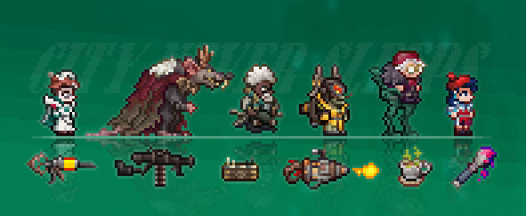 pilchardheck's tweet photo. The new #deadlock heroes and their weapons
#pixelart #terraria #ドット絵 https://t.co/WLY6OpW6Nt
