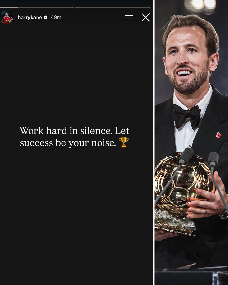 ESPNFC's tweet photo. Harry Kane's IG story after winning the Ballon d'Or 🗣️ https://t.co/CdlSgP2lWg