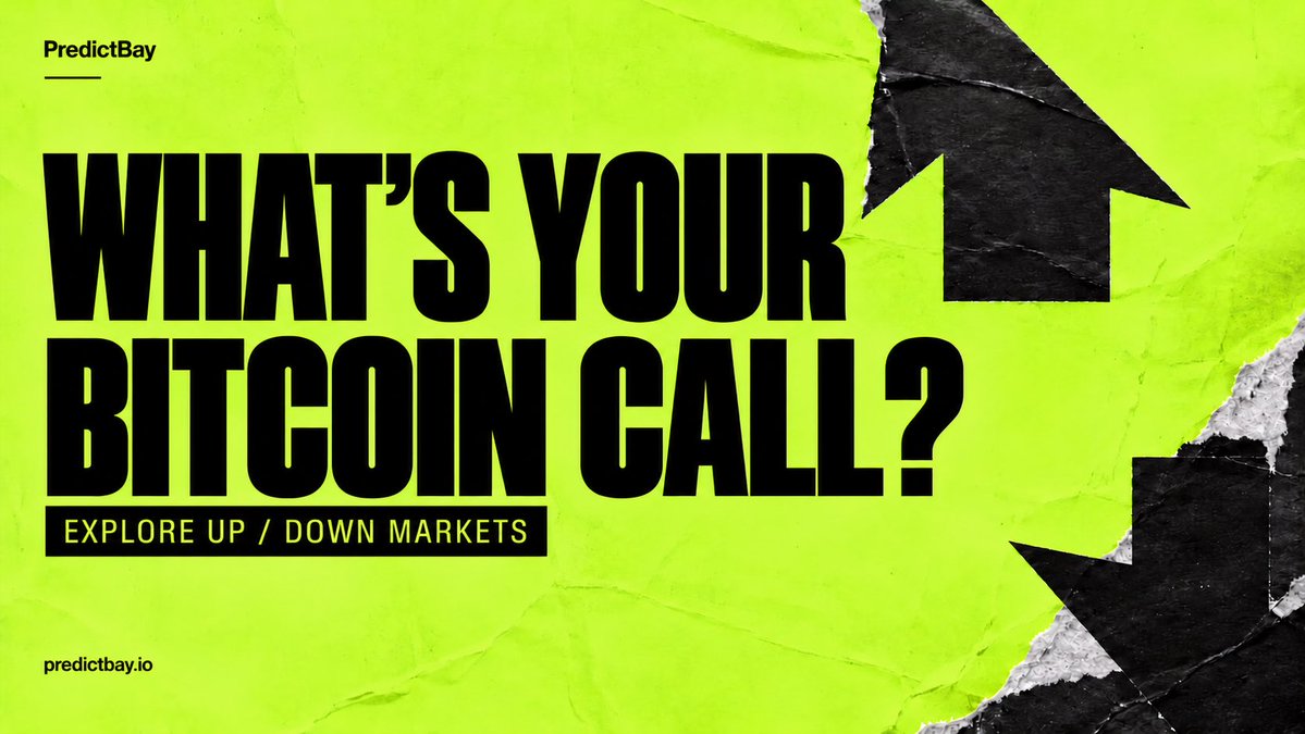 PredictBay's tweet photo. Everyone has a Bitcoin take. What’s yours based on?

Explore PredictBay’s live UP/DOWN markets and find the question that matches your view. https://t.co/jWInNk5UU8