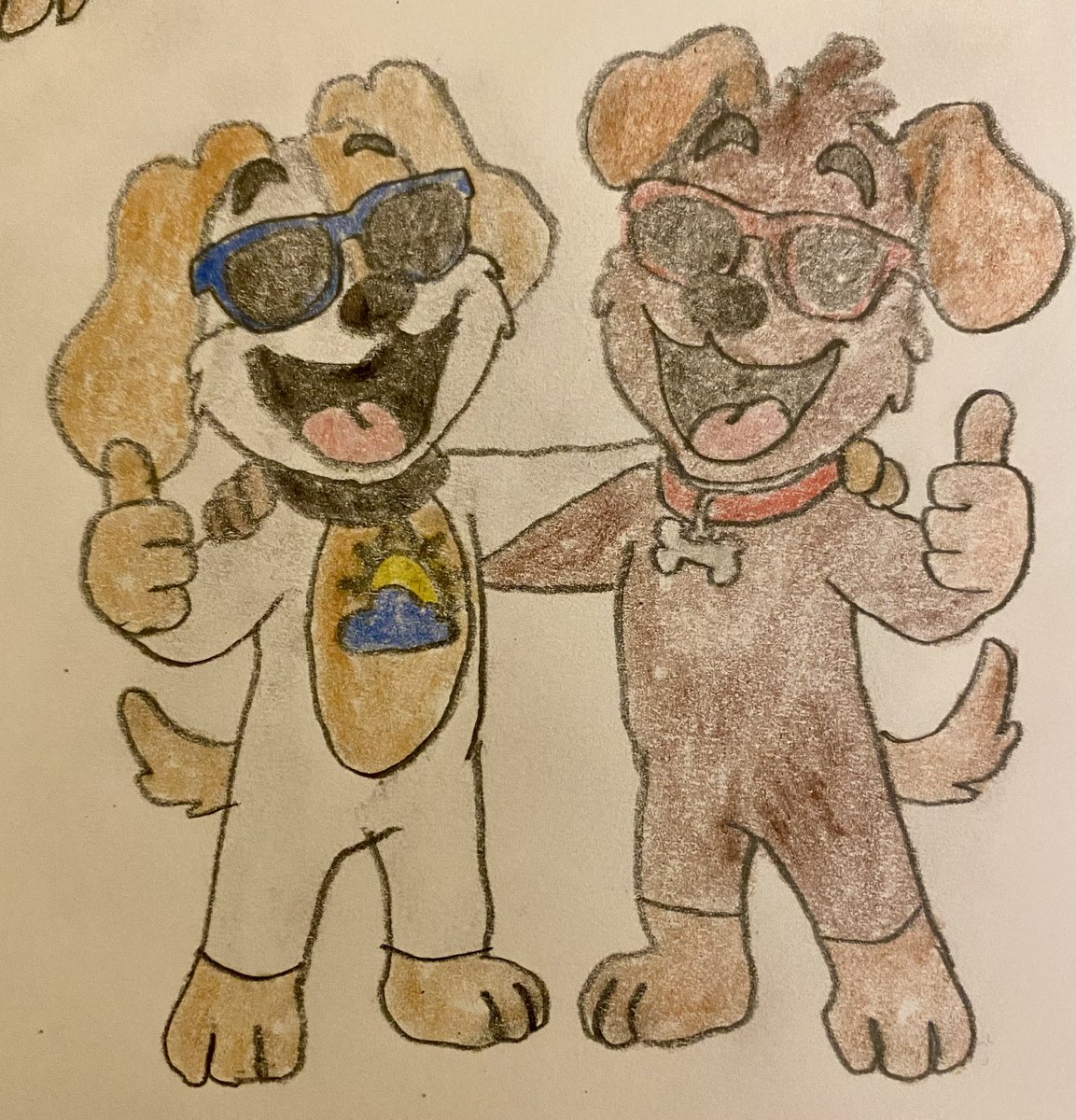 BonesThecritter's tweet photo. I think I might be getting better at drawing here’s me and @ArmisBryan together again. https://t.co/qfDezyOLQW