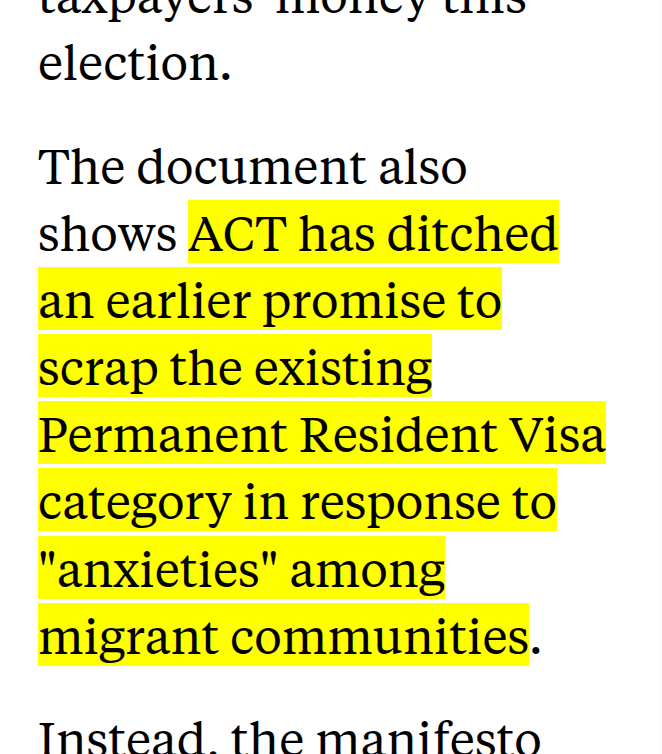 VoteSovereign's tweet photo. Point of no return: 'migrant communities' now hold veto power over ACT policies. https://t.co/RGt0f2wgmk