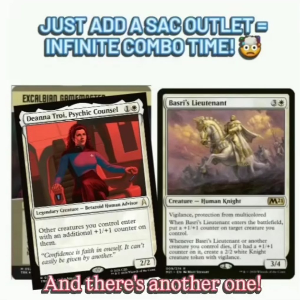 Intrepid_Tautog's tweet photo. ANOTHER #mtgstartrek combo enabler with Basri's Lieutenant, and from the same set! 🤯  #MTG #magicthegathering #StarTrek #mtgcommander https://t.co/4jMaO70sLn