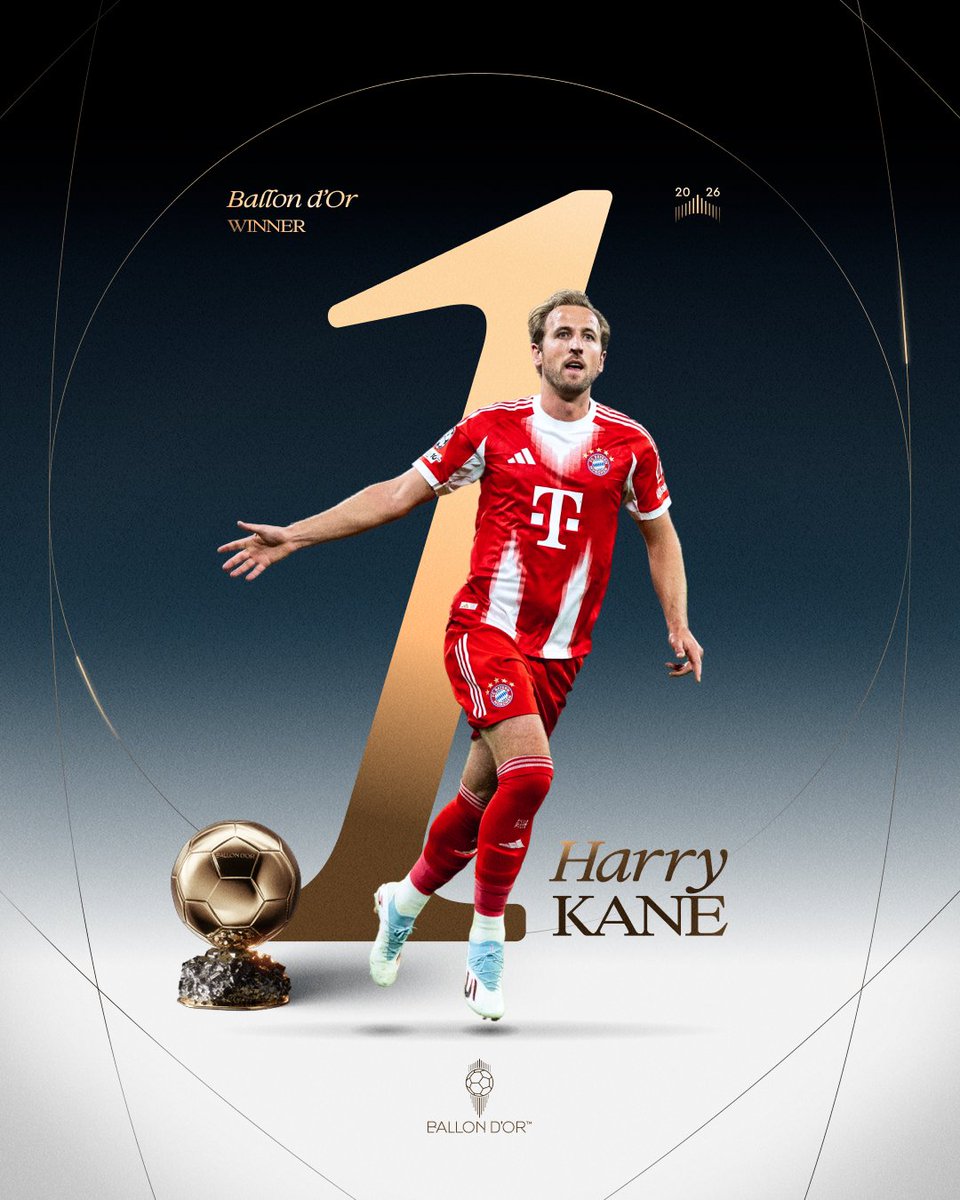 kirabolinks's tweet photo. 🚩 OFFICIAL  ...📰🚨: Harry Kane wins the 2026 Men's BALLON D'OR 🏆

He's the first Englishman to win the award since Michael Owen in 2001 🏴󠁧󠁢󠁥󠁮󠁧󠁿

Presented by 🤝 @mustarseed
#Football | #GiftedEra | #ballondor� https://t.co/nqwwd057p8