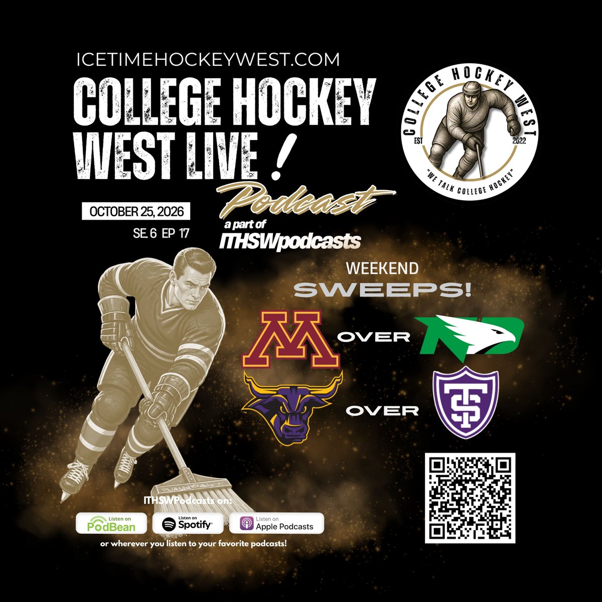 ITHockeySWTwo's tweet photo. Gophers Sweep North Dakota, Mavericks Sweep St. Thomas
We talk two big sweeps; Minnesota over North Dakota, and Minnesota State over St. Thomas, plus we recap other weekend contests in NCAA hockey!  #WeCoverTheGameToGrowTheGame

https://t.co/ul7bXu3nmc https://t.co/jzin5Z5fjF