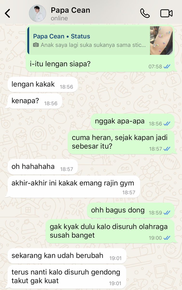 lizxsie's tweet photo. jimmysea au
five tweets between us au 

behave papi https://t.co/HBxAJU6CIg