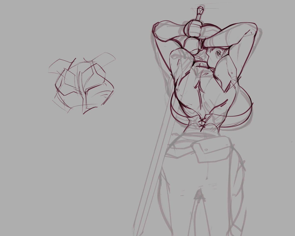 NotZackforWork's tweet photo. a little futher muscle study into this.... Was making the shoulders a little too small, and the biceps huge. https://t.co/vur6sZVMYa