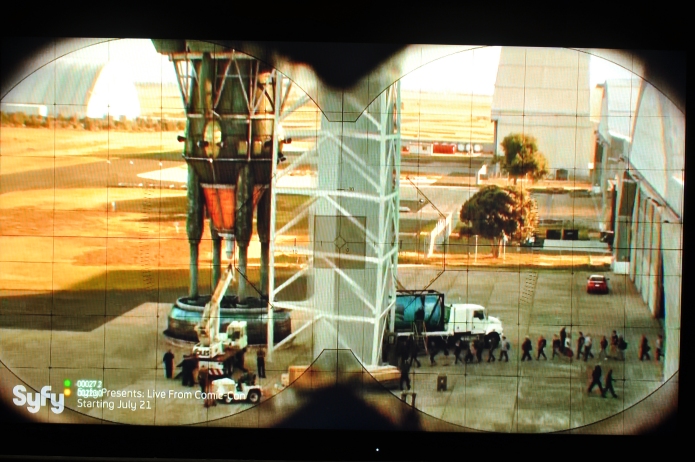 UnwantedBlog's tweet photo. Ten years ago the utterly forgettable - and forgotten - SyFy show "Hunters" ended its 1-season run on a cliffhanger. The one memorable thing in the show? The Orion nuclear pulse vehicle the stranded aliens were building in Mexico.

Anybody ever see more on the design? https://t.co/6siG1CyxeH