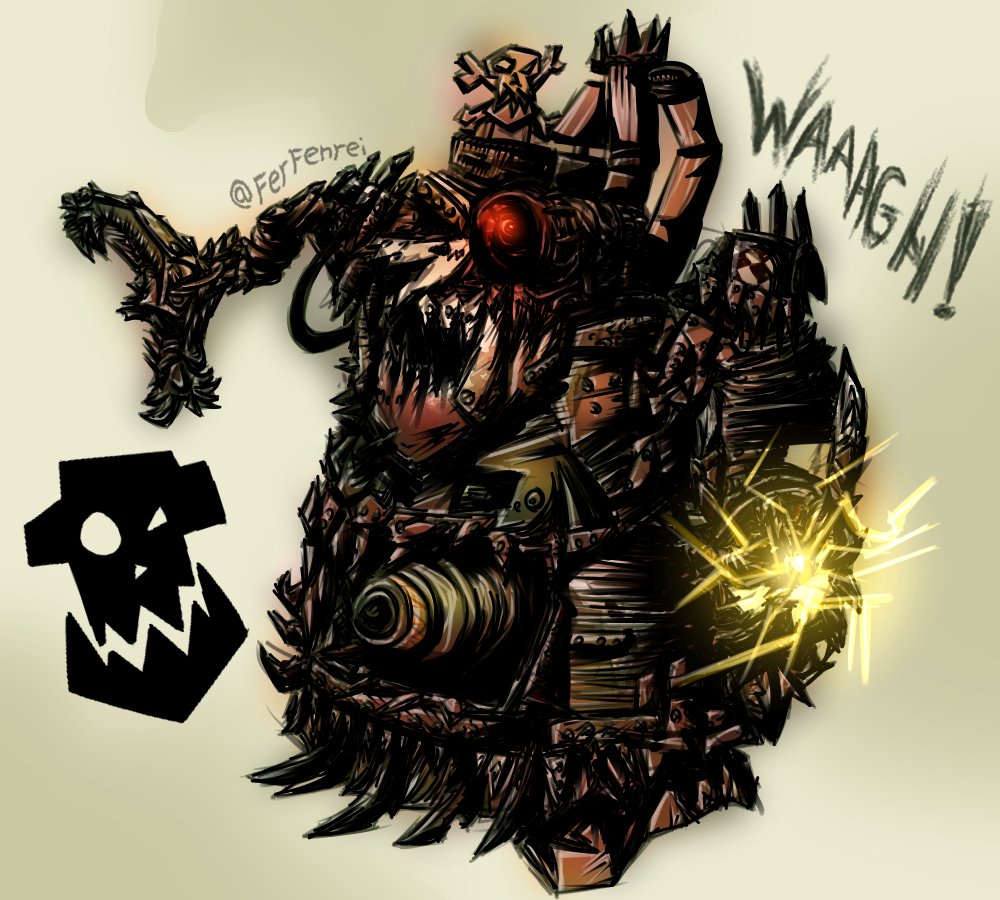 FerFenrei's tweet photo. Day 26!!  

Kustim Stompa!! 
#Orktober #Waaagh #warhammer40k https://t.co/36GfpTdwf2