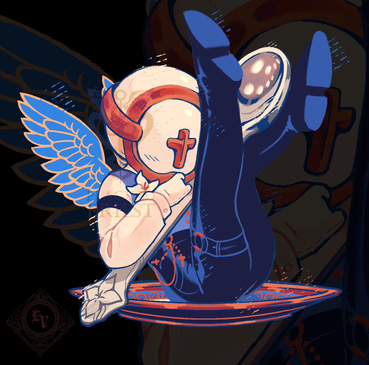 PLAGUEDPRIEST's tweet photo. [ultrakill] Gabriel Butler keychain, now available on Etsy and ACGGoods 🍽️ https://t.co/PllNlfy3vX