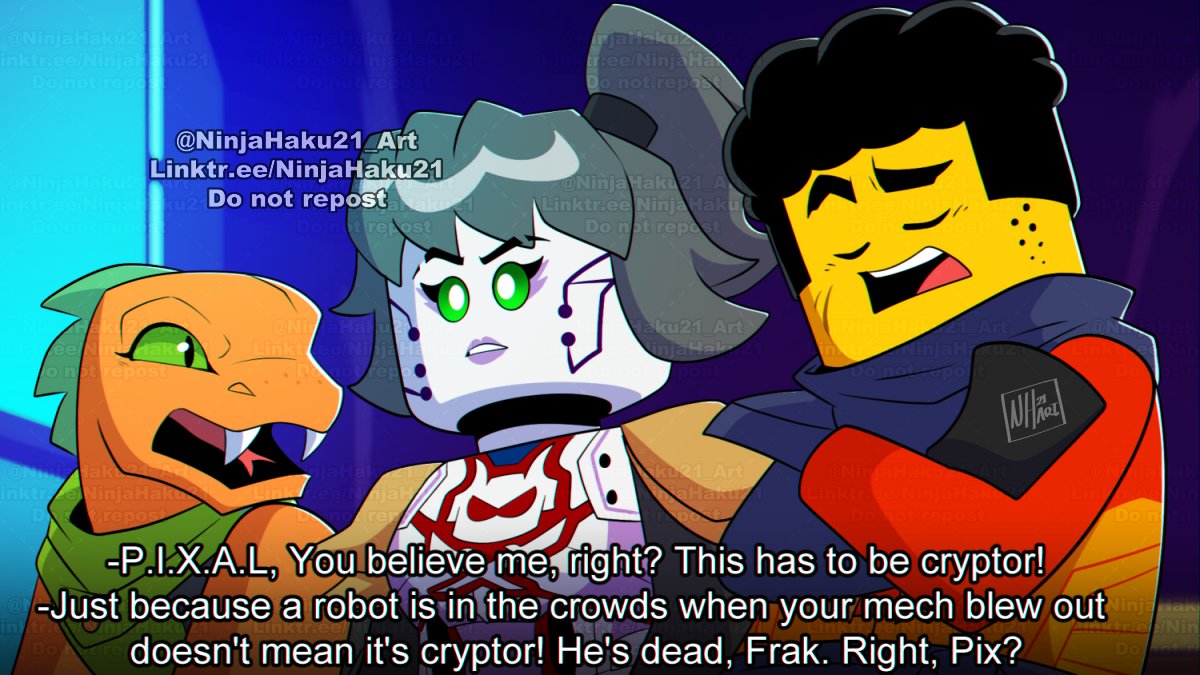 NinjaHaku21_Art's tweet photo. Another what if scenario for S4 PT2!

I actually had this one in the works after the first idea, but finally got around to finishing it! I wanted to draw out a scenario of her being told that Cryptor was back! 
Enjoy!

#Ninjago https://t.co/kXZ68tGagw