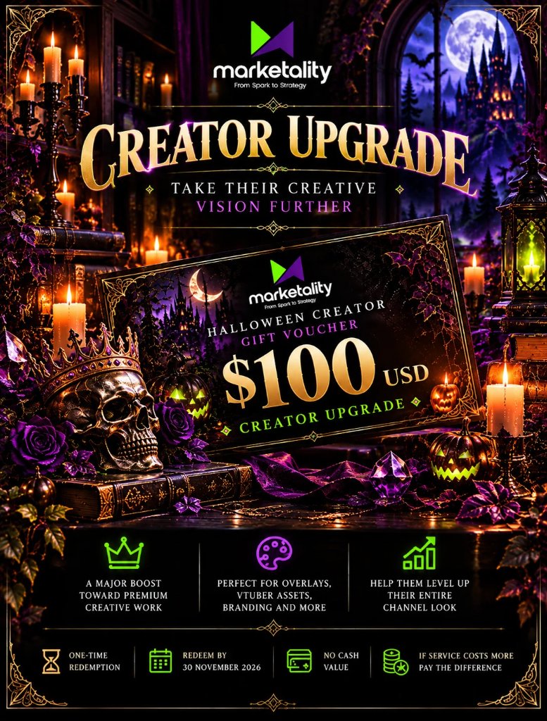 HelenLucasgfx's tweet photo. The ultimate Halloween gift guide for streamers and VTubers 🎃✨

📩 contact@marketality.com
💬 Discord: https://t.co/RqHHPxM1tQ

#StreamGraphics #TwitchOverlays #TwitchDesign #ChannelBranding #StreamerOverlay #GraphicDesignForStreamers #TwitchBadges #ContentCreatorTips https://t.co/jQyeBME03L